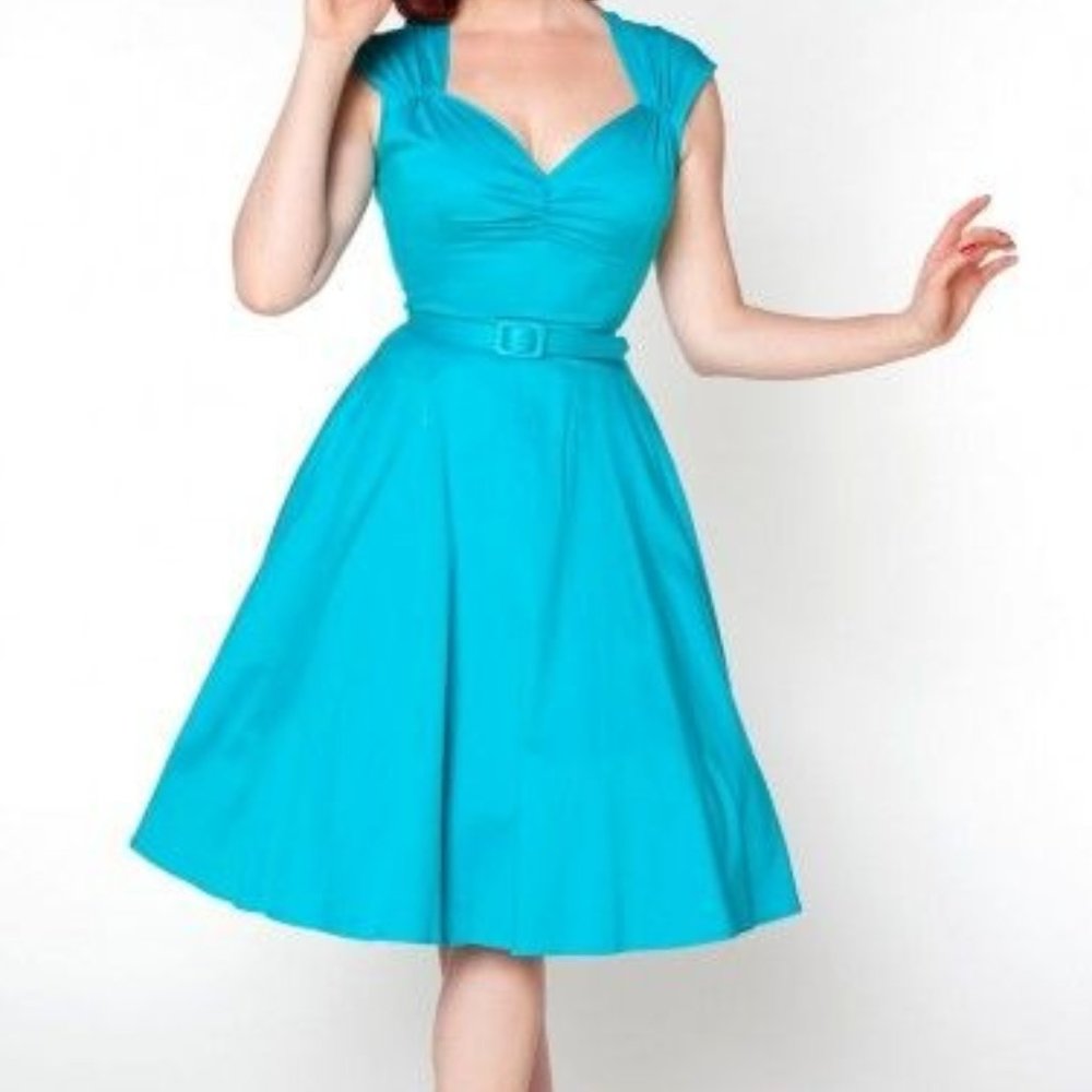 Pinup Couture Teal dress w/ belt